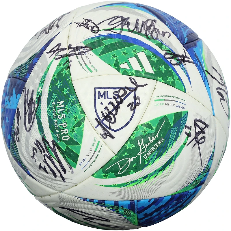 LAFC Autographed Match-Used Soccer Ball from the 2025 MLS Season with 28 Signatures - NF70438434