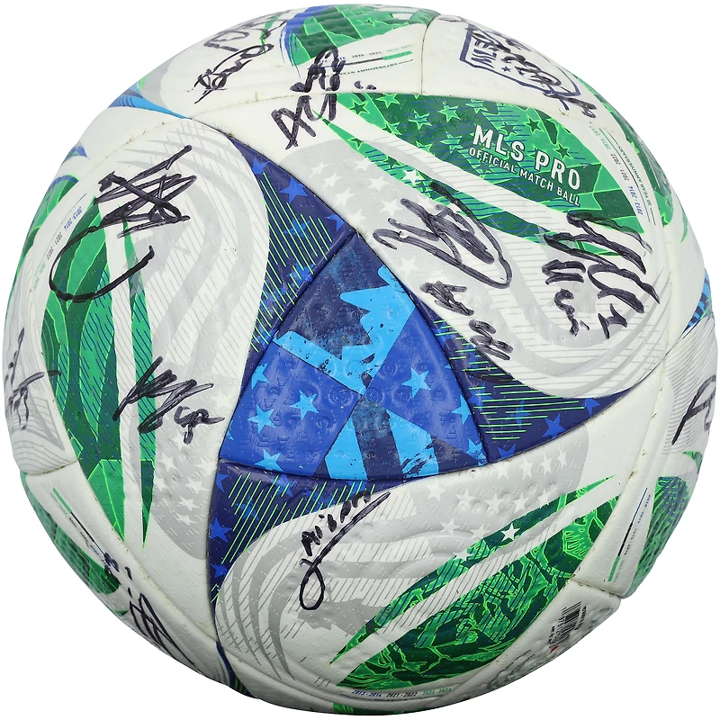 LAFC Autographed Match-Used Soccer Ball from the 2025 MLS Season with 28 Signatures - NF70438434