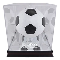 LAFC Mahogany 2022 MLS Cup Champions Team Logo Soccer Ball Display Case