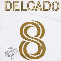 Mark Delgado LAFC Autographed Match-Used #8 White Jersey from the 2025 MLS Season - Size M
