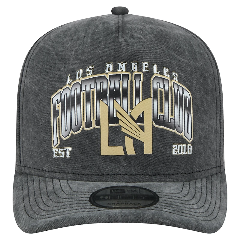 Men's New Era  Black LAFC Washed 9FIFTY A-Frame Adjustable Hat