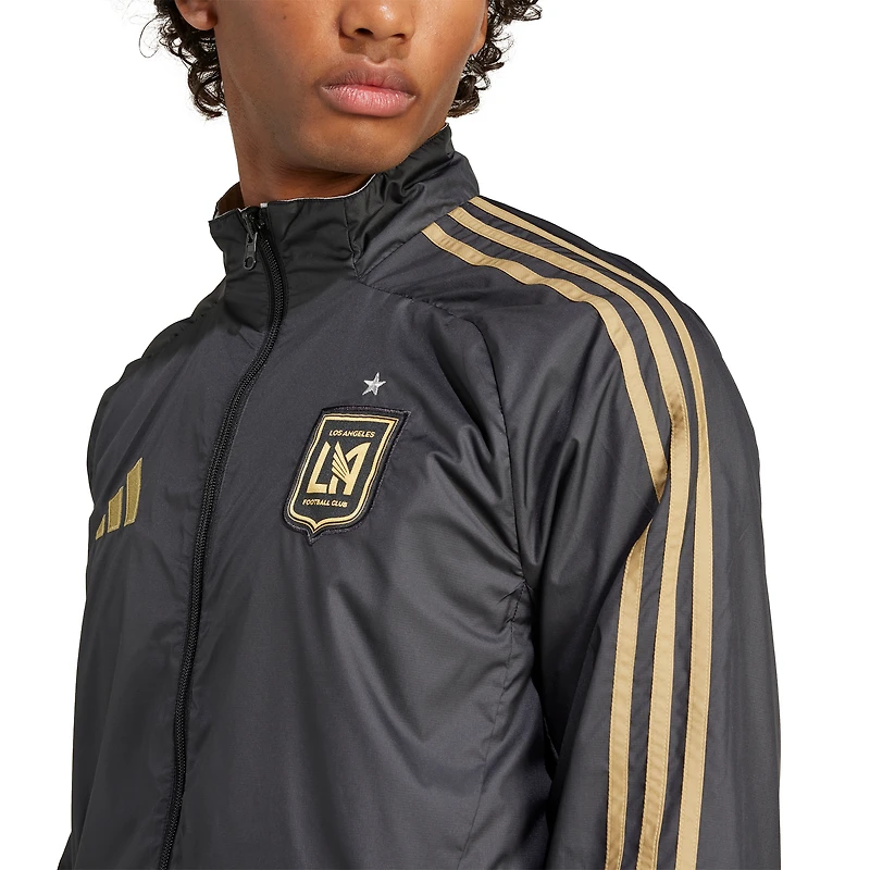 Men's adidas Black/White LAFC 2025 Anthem Reversible Full-Zip Jacket