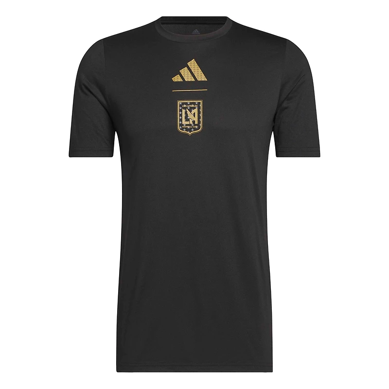 T-shirt adidas LAFC noir pour homme, modèle 2026, avec crochet.
