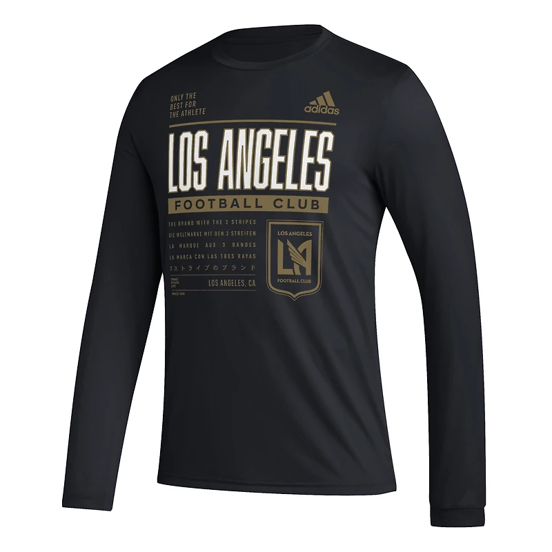 T-shirt AEROREADY à manches longues adidas LAFC Club DNA noir pour homme