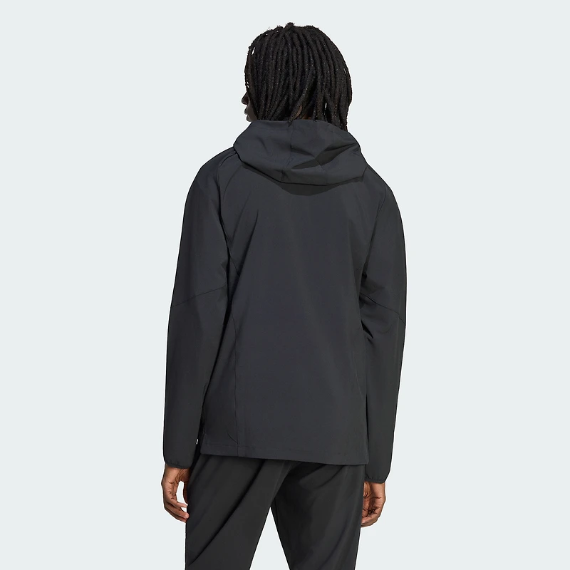 Men's adidas  Black LAFC Tiro Travel Full-Zip Hooded Windbreaker