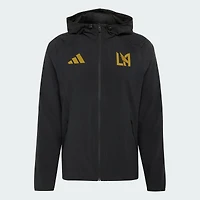 Coupe-vent à capuche zippé adidas LAFC Tiro Travel noir pour homme