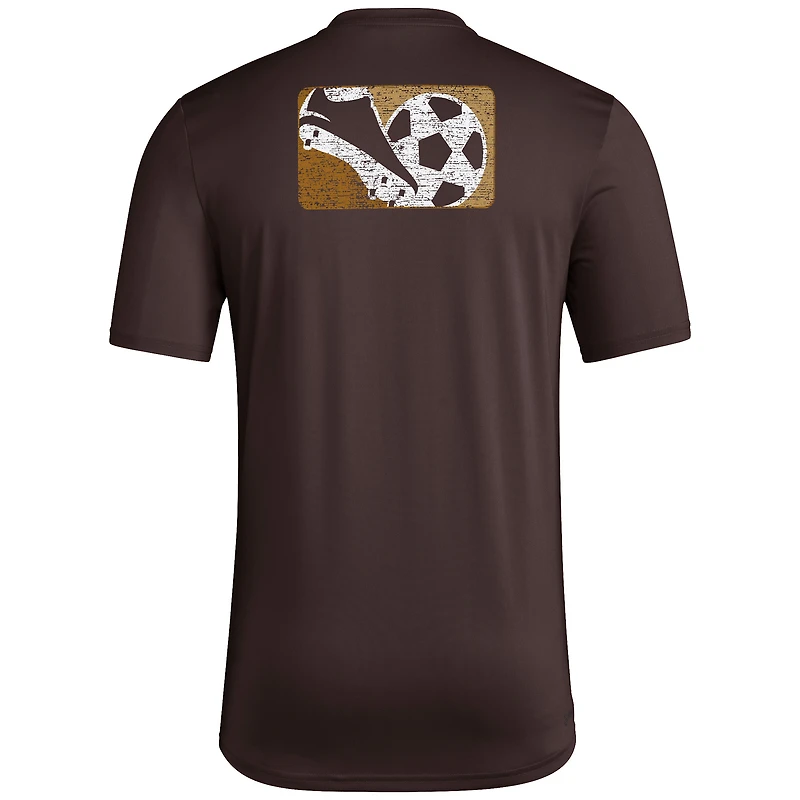 Men's adidas Brown LAFC 2024 Jersey Hook Pre-Match T-Shirt