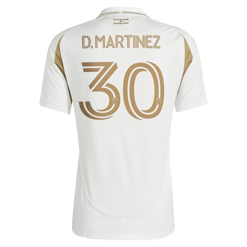 Maillot de joueur réplique secondaire blanc David Martinez LAFC 2025 pour homme adidas