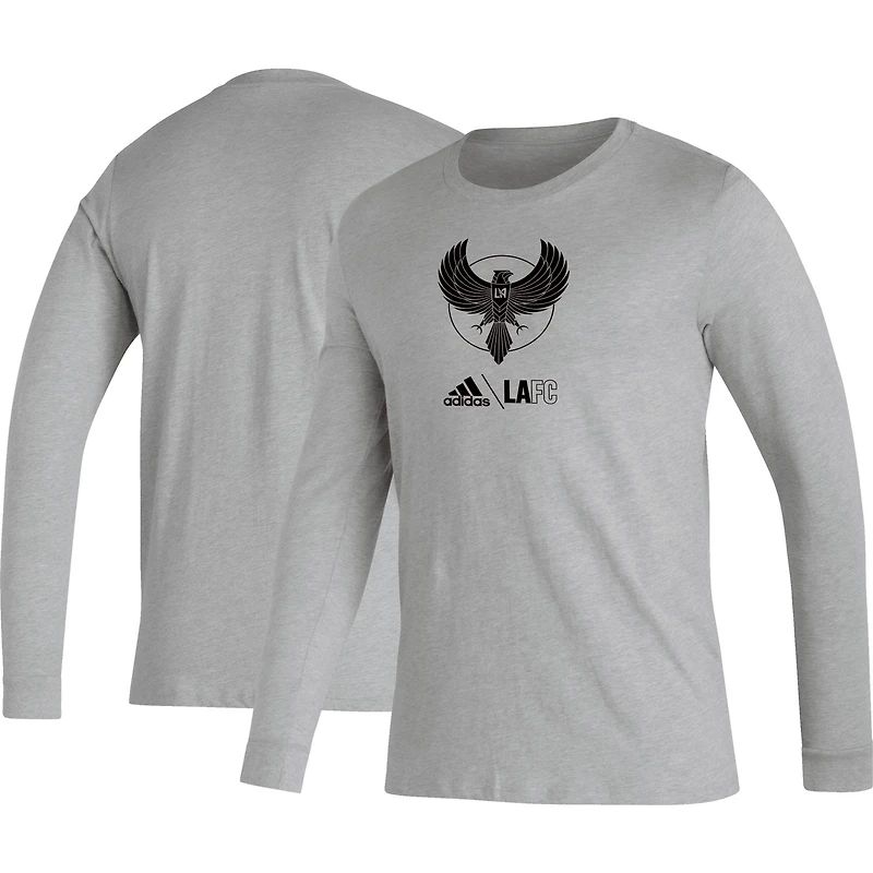 T-shirt à manches longues adidas LAFC Icon AEROREADY gris chiné pour homme