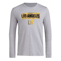 T-shirt à manches longues LAFC Local Pop AEROREADY adidas gris chiné pour hommes