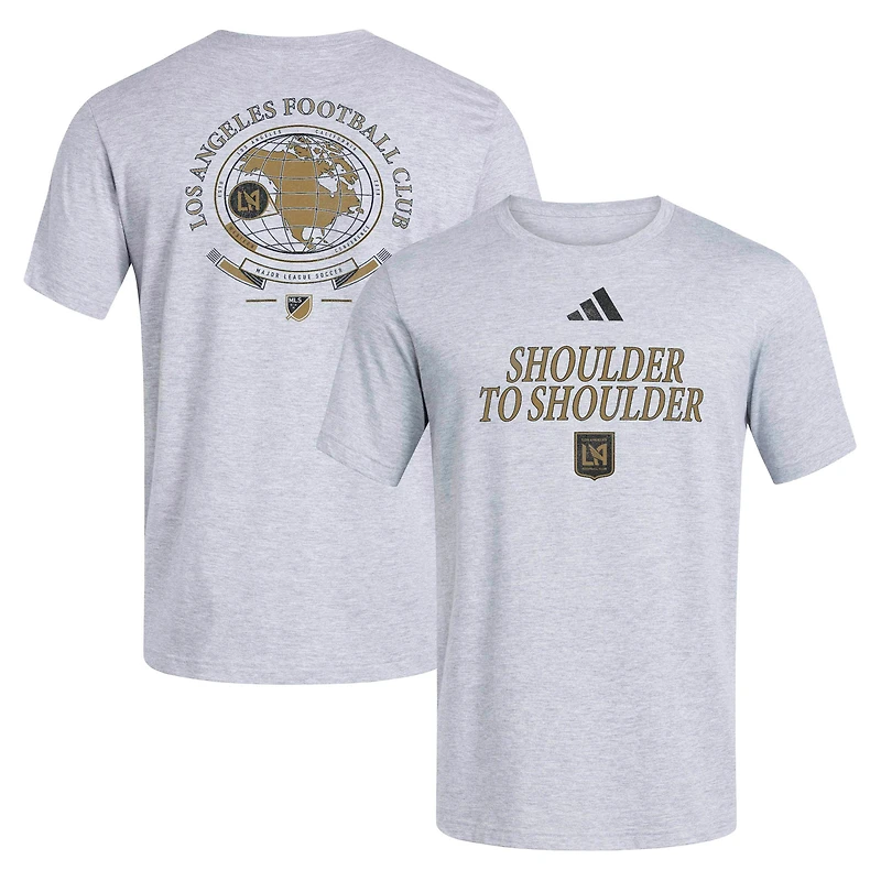 T-shirt adidas LAFC World Pitch gris chiné pour homme