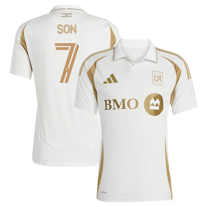 Maillot de joueur secondaire adidas Son Heung-Min blanc LAFC 2025 pour homme