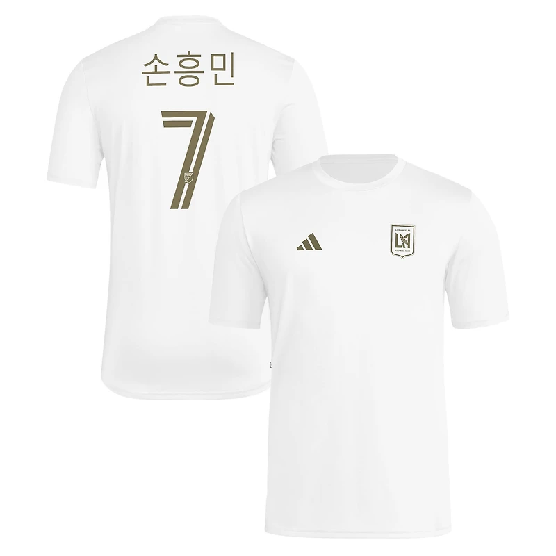T-shirt d'avant-match adidas Son Heung-Min blanc LAFC pour homme