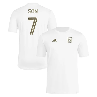 T-shirt adidas Son Heung-Min blanc d'avant-match LAFC pour homme