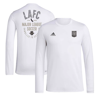 T-shirt à manches longues adidas LAFC Local Stoic blanc pour hommes