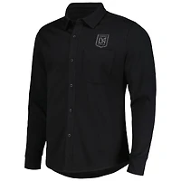Men's Antigua Black LAFC Streamer Diamond Button-Up Shacket
