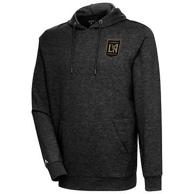 Men's Antigua Heather Black LAFC Logo Action Pullover Hoodie