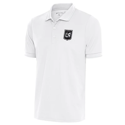 Men's Antigua White LAFC Brushed Metallic Logo Solid Pique Polo