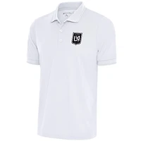 Men's Antigua White LAFC Brushed Metallic Logo Solid Pique Polo