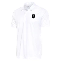 Men's Antigua White LAFC Brushed Metallic Logo Tribute Polo