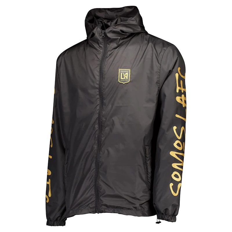 Men's Black LAFC Graffiti Hoodie Full-Zip Windbreaker