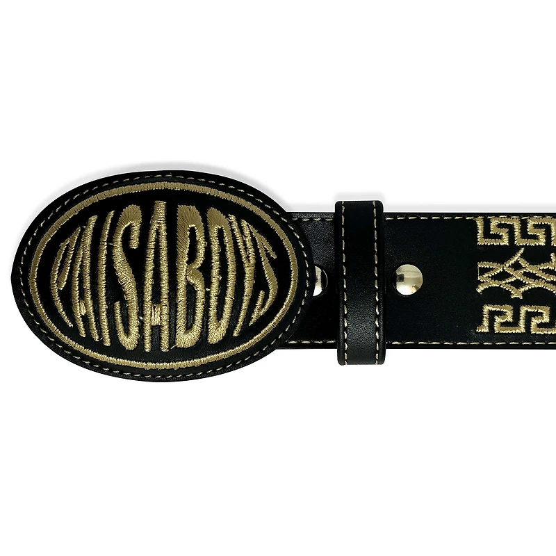 Men's Black LAFC x PAISABOYS Cinto Piteado Leather Belt