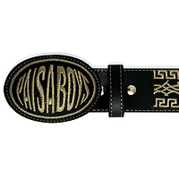 Men's Black LAFC x PAISABOYS Cinto Piteado Leather Belt