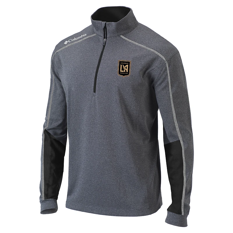 Pull à capuche Columbia LAFC Omni-Wick Shotgun 2.0 quart de zip pour homme, gris chiné/noir