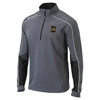 Pull à capuche Columbia LAFC Omni-Wick Shotgun 2.0 quart de zip pour homme, gris chiné/noir
