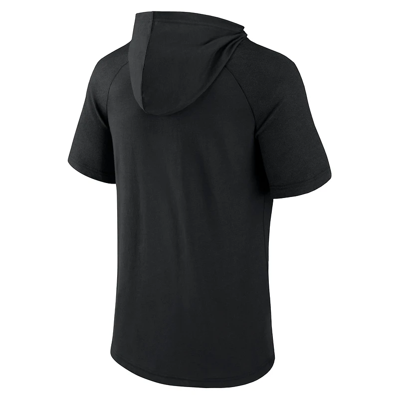 Men's Fanatics Black LAFC Match Raglan Short Sleeve Pullover Hoodie