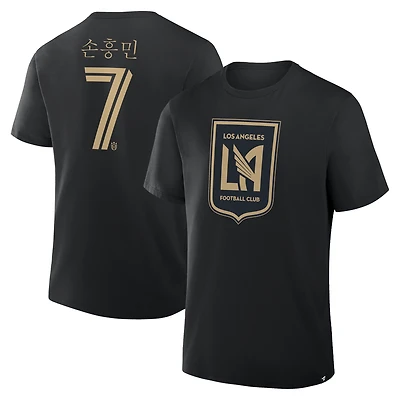 T-shirt noir pour homme Fanatics Son Heung-Min LAFC Hangul avec nom et numéro