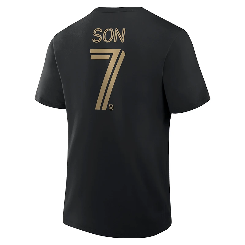 Men's Fanatics Son Heung-Min Black LAFC Name & Number T-Shirt