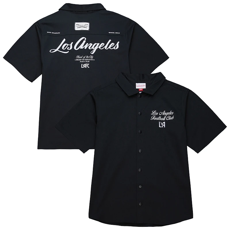 Chemise de travail noire à boutons-pression LAFC Mitchell & Ness pour homme