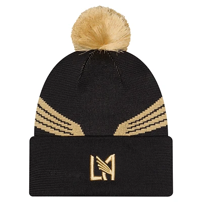 Bonnet en maille à revers avec pompon, noir, New Era LAFC 2026