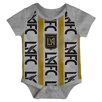Newborn Black/Heather Gray/Gold LAFC Loyal Buddies 3-Pack Bodysuit Set