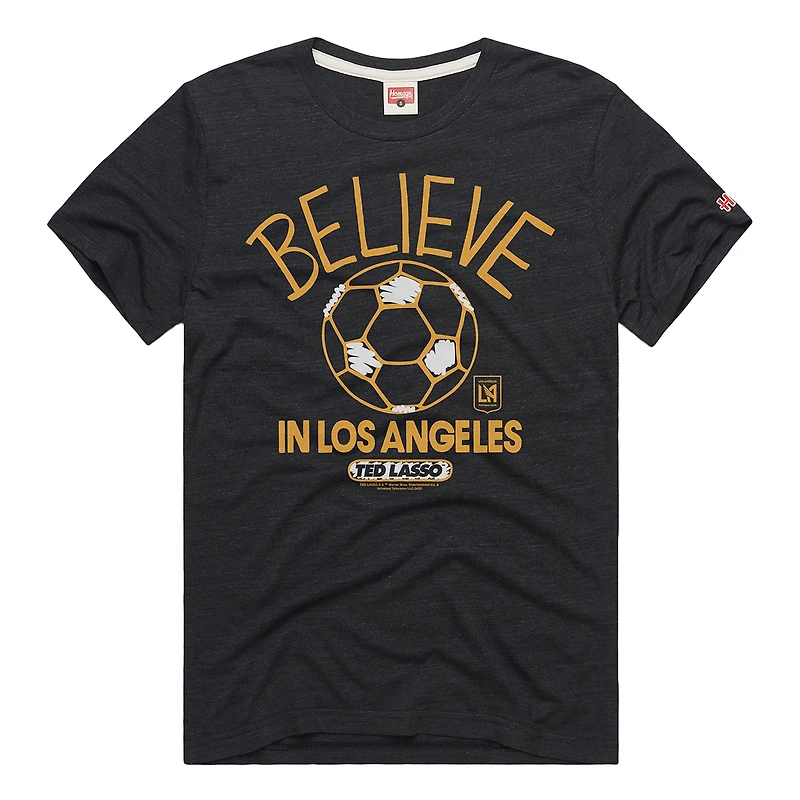 Unisex Homage  Charcoal LAFC MLS x Ted Lasso Believe Graphic Tri-Blend T-Shirt
