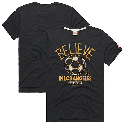 Unisex Homage Charcoal LAFC MLS x Ted Lasso Believe Graphic Tri-Blend T-Shirt