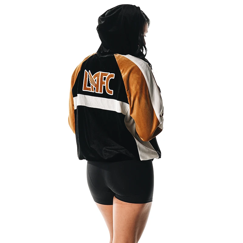 Veste de survêtement à capuche entièrement zippée en velours noir LAFC The Wild Collective pour femme