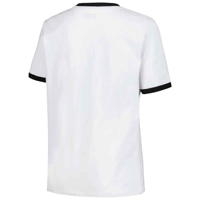 T-shirt blanc LAFC Throwback Ringer 5th & Ocean by New Era pour femmes