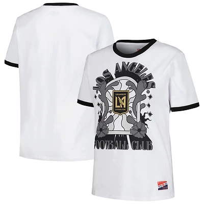 T-shirt blanc LAFC Throwback Ringer 5th & Ocean by New Era pour femmes