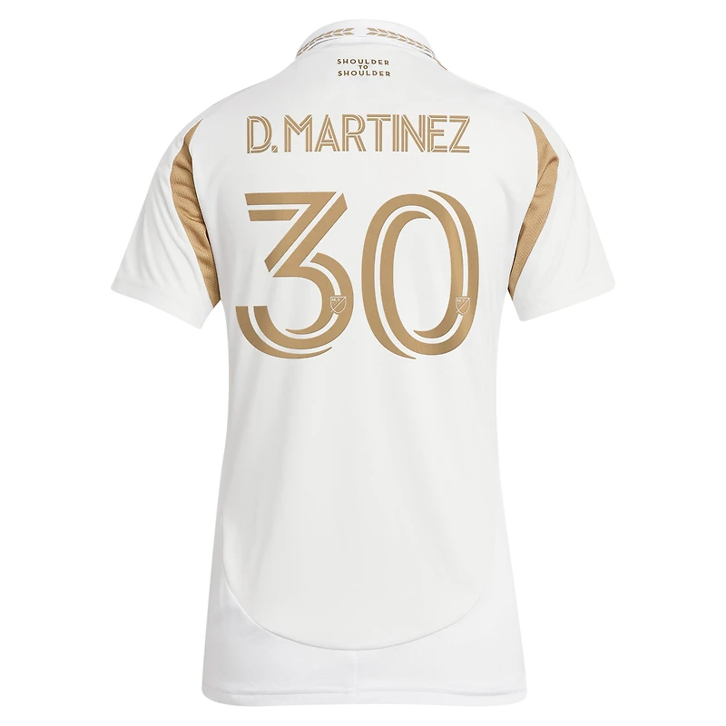 Maillot réplique secondaire de joueur adidas David Martinez blanc LAFC 2025 pour femme