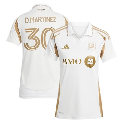 Maillot réplique secondaire de joueur adidas David Martinez blanc LAFC 2025 pour femme