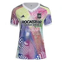 Haut d'avant-match adidas LAFC 2025 Pride blanc pour femme