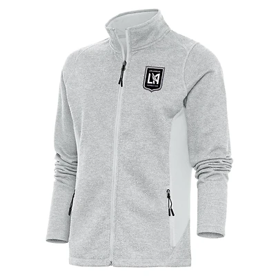 Veste zippée intégrale Antigua Heather Grey LAFC pour femme avec logo métallique brossé
