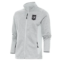 Veste zippée intégrale Antigua Heather Grey LAFC pour femme avec logo métallique brossé