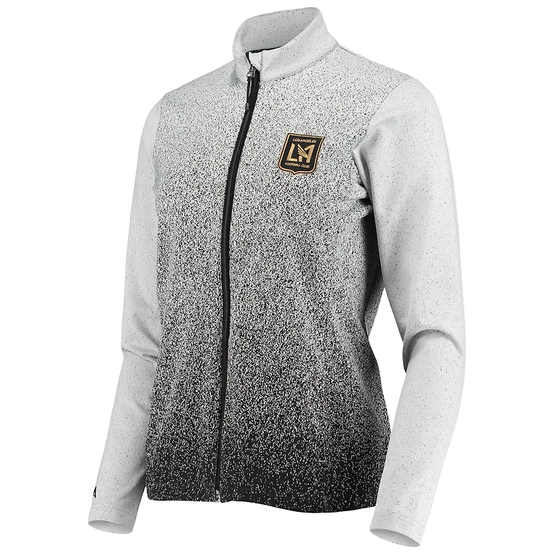 Women's Antigua White/Black LAFC Guide Full-Zip Jacket