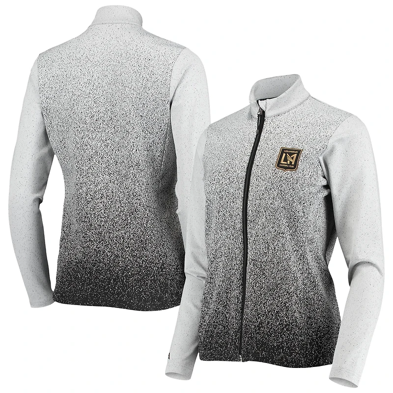 Women's Antigua White/Black LAFC Guide Full-Zip Jacket