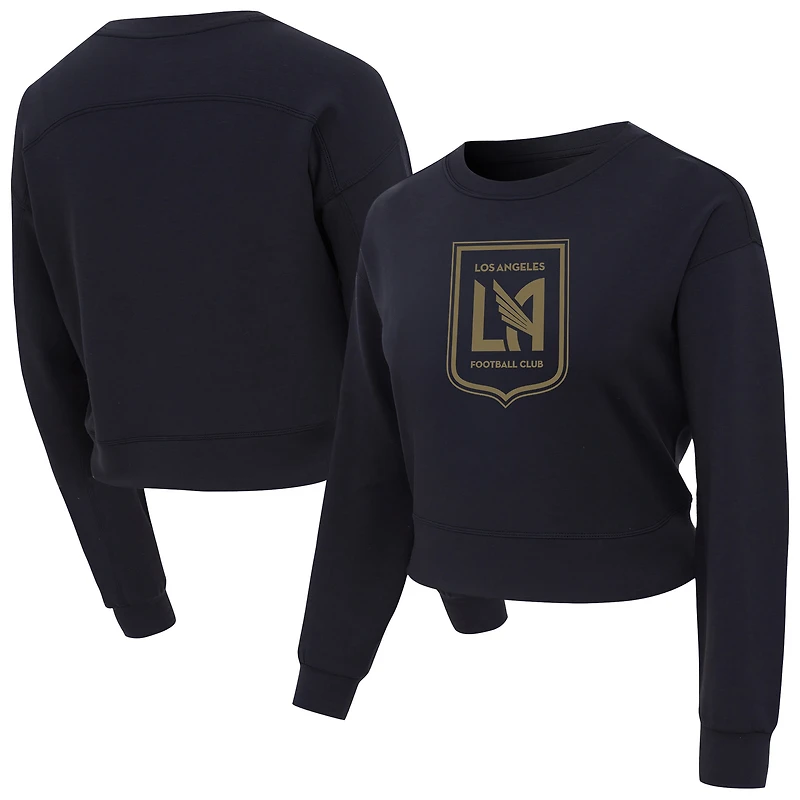 Haut court à manches longues en tricot Darby noir LAFC Tri-Blend pour femme Concepts Sport