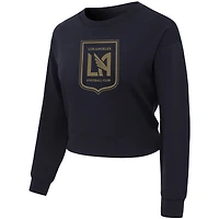 Women's Concepts Sport Black LAFC Tri-Blend Darby Knit Long Sleeve Crop Top