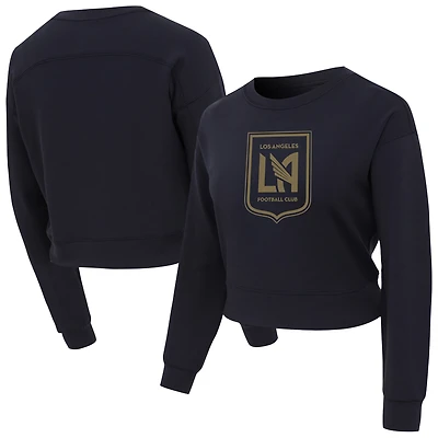 Haut court à manches longues en tricot Darby noir LAFC Tri-Blend pour femme Concepts Sport